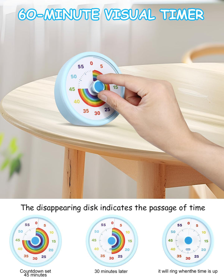 Visueller Timer für Kinder 60 Minuten Countdown Timer mit Grossem Bildschirm, für Kinder Zahnputztim