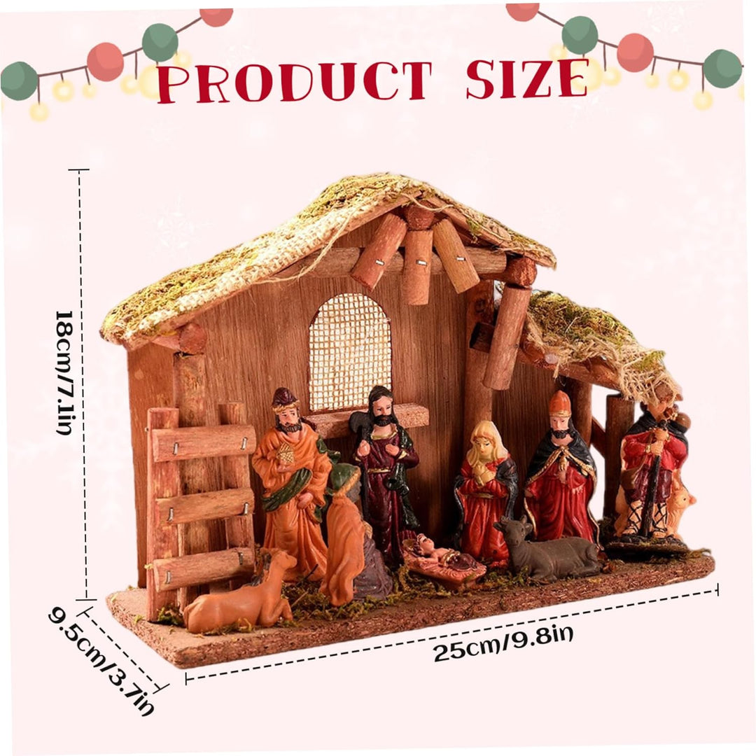 Gcroet Weihnachtsgebätten -Set Religiöse Krippe Szene &amp; Figuren für Weihnachten Innenkabine Dekorati
