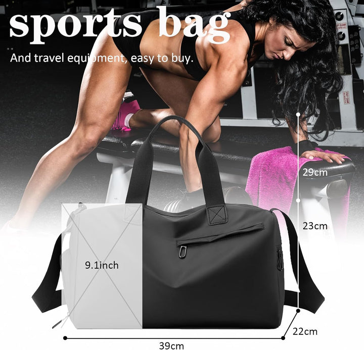Sporttasche mit Schuhfach & Nassfach, Wasserdicht Gym Tasche, Trainingstasche, Sporttasche Herren, G