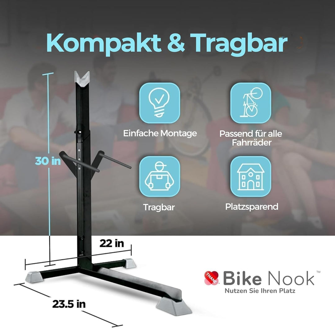 Bike Nook Pro Stand & Vertical Storage Rack - 4 Pack - Der Original Vertikale Fahrradbodenständer fü
