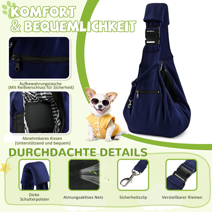 ALLSOPETS Hundetragetasche Atmungsaktive Bequeme Haustier Tragetasche für Kleine Hunde Katzen Sicher