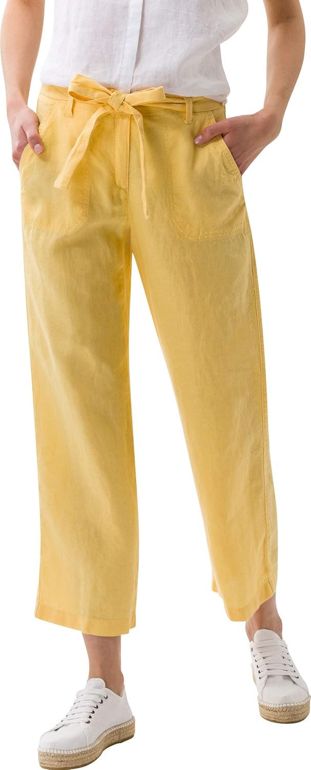 BRAX Damen Style Maine S Verkürzte Leinenhose Hose, Lemonade