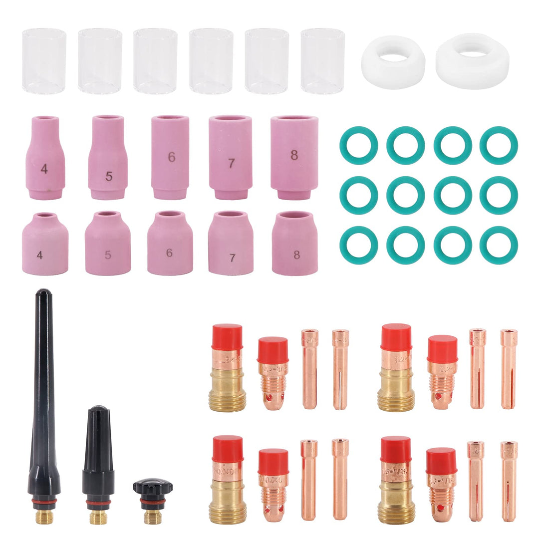 Dokili WIG schweissbrenner Schweissen Collet Dichtung Zurück Cap Stubby Gaslinse Pyrex Glas Tasse Al