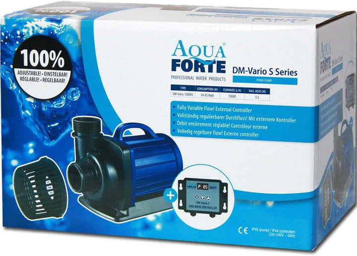 AquaForte RD800 Filter-/Teichpumpe DM-10.000 Vario S, 34-85W, Förderhöhe 5,5m, regelbar mit externem