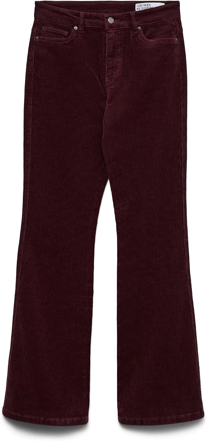VERO MODA Female Hose VMSIGA Hohe Taille Cordhose | Trousers S / 32L Winetasting, S / 32L Winetastin