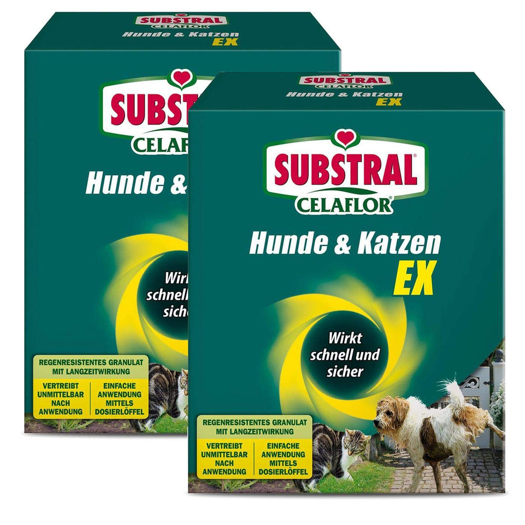 Substral-Celaflor Hunde & Katzen Ex Fernhaltemittel-Granulat Sparpaket, 2 x 200 g + Zeckenzange mit