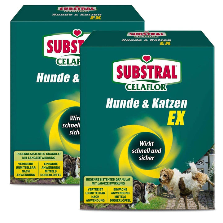 Substral-Celaflor Hunde & Katzen Ex Fernhaltemittel-Granulat Sparpaket, 2 x 200 g + Zeckenzange mit