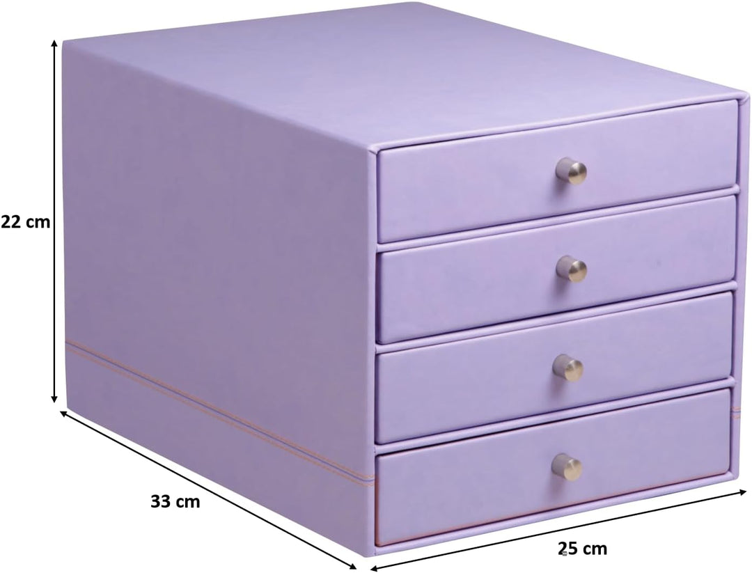 Rhodia 318869C Schubladenbox (mit 4 Schubladen, Griffe aus Metall, Kunstleder, elegant und praktisch