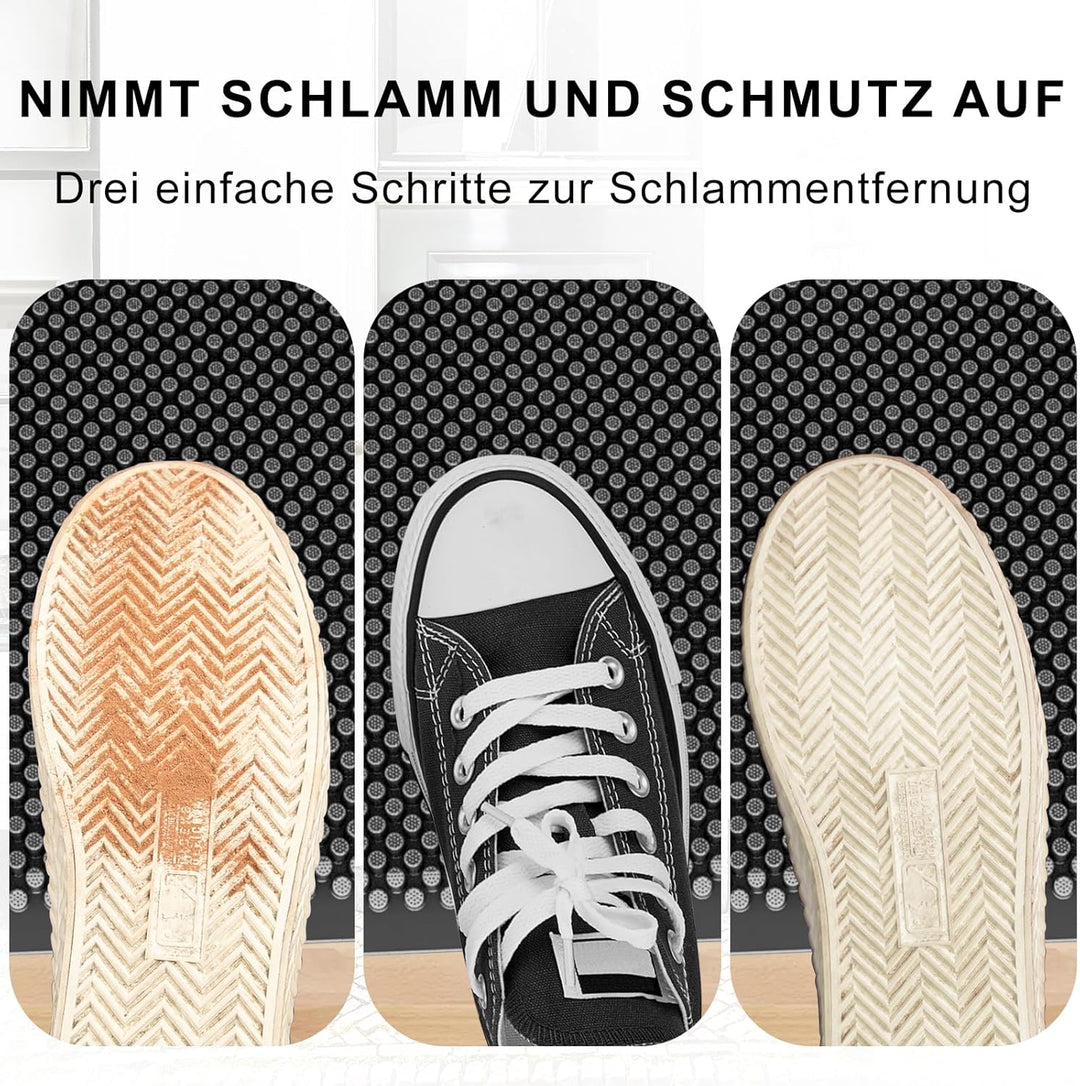 Fowooyeen Fussmatte, Silikon Schmutzfangmatte Aussen und Innen, rutschfeste Türmatte mit Noppen, Was
