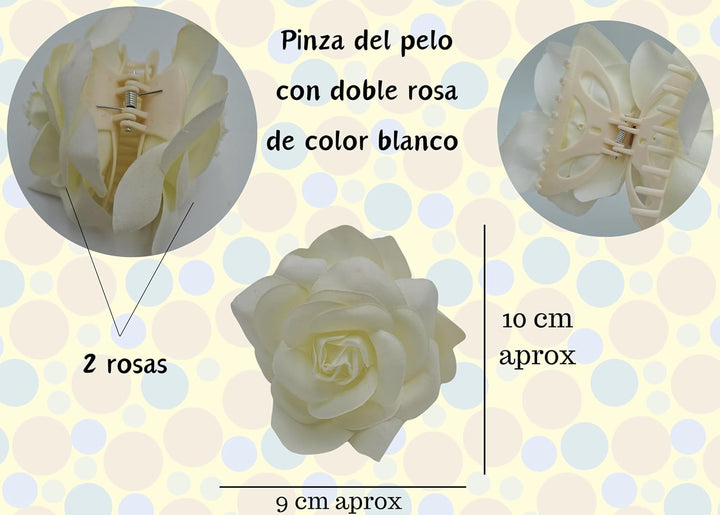 Schal mit Blumenstickerei mit Zubehör Weiss, 3 Blumen, Weiss, 3 Blumen