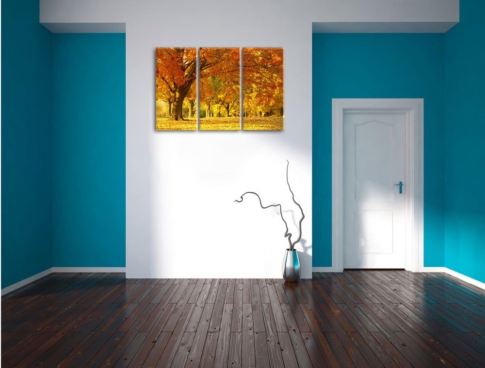 Pixxprint schöne Herbstlandschaft als Leinwandbild/Grösse: 3 Teilig (120x80) / Wandbild/Kunstdruck/f