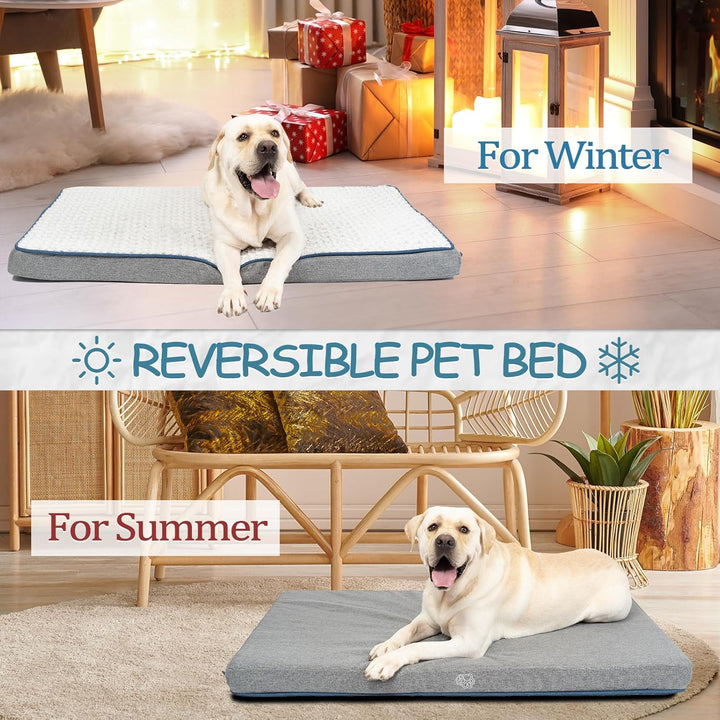 EMPSIGN Hundekissen Grosse Hunde Waschbar, Hundebett Wasserdicht XL 106x71x7,5cm, Hundematte Abnehmb