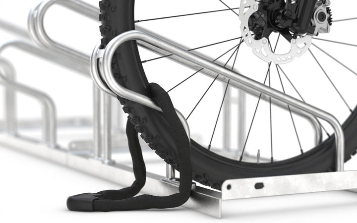 Bügelparker 2055 unser Klassiker | Fahrradständer einseitig | für 5 Fahrräder | Abwechselnde Hoch-/T
