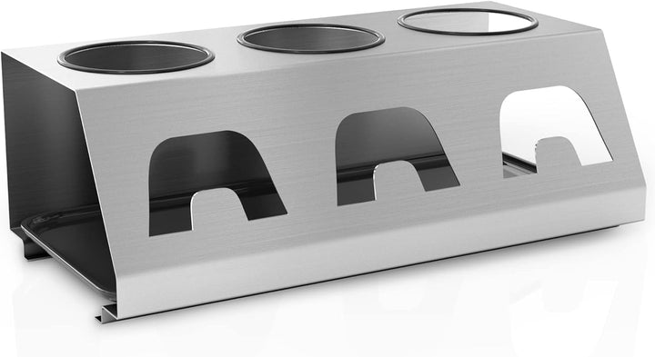 INTIRILIFE Flaschenhalter aus Edelstahl in Silber - 30 x 15.5 x 11 cm - Abtropfgestell Flaschenständ