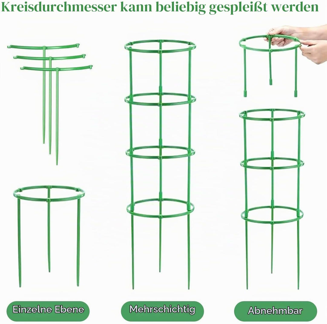 Tomaten Rankhilfe 20er Set, 1 Ringe D x H: 20 x 16 cm Gurken Rankhilfe Mit Verstellbarer Höhe, Pflan