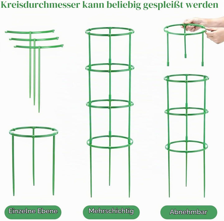 Tomaten Rankhilfe 20er Set, 1 Ringe D x H: 20 x 16 cm Gurken Rankhilfe Mit Verstellbarer Höhe, Pflan