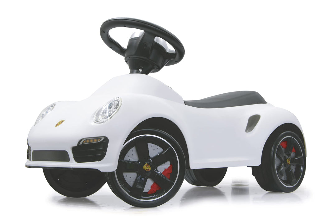 Jamara 460209 - Rutscher Porsche 911 weiss – Kippschutz, Flüsterreifen, echte Scheinwerferattrappen,