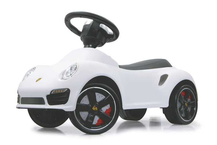 Jamara 460209 - Rutscher Porsche 911 weiss – Kippschutz, Flüsterreifen, echte Scheinwerferattrappen,