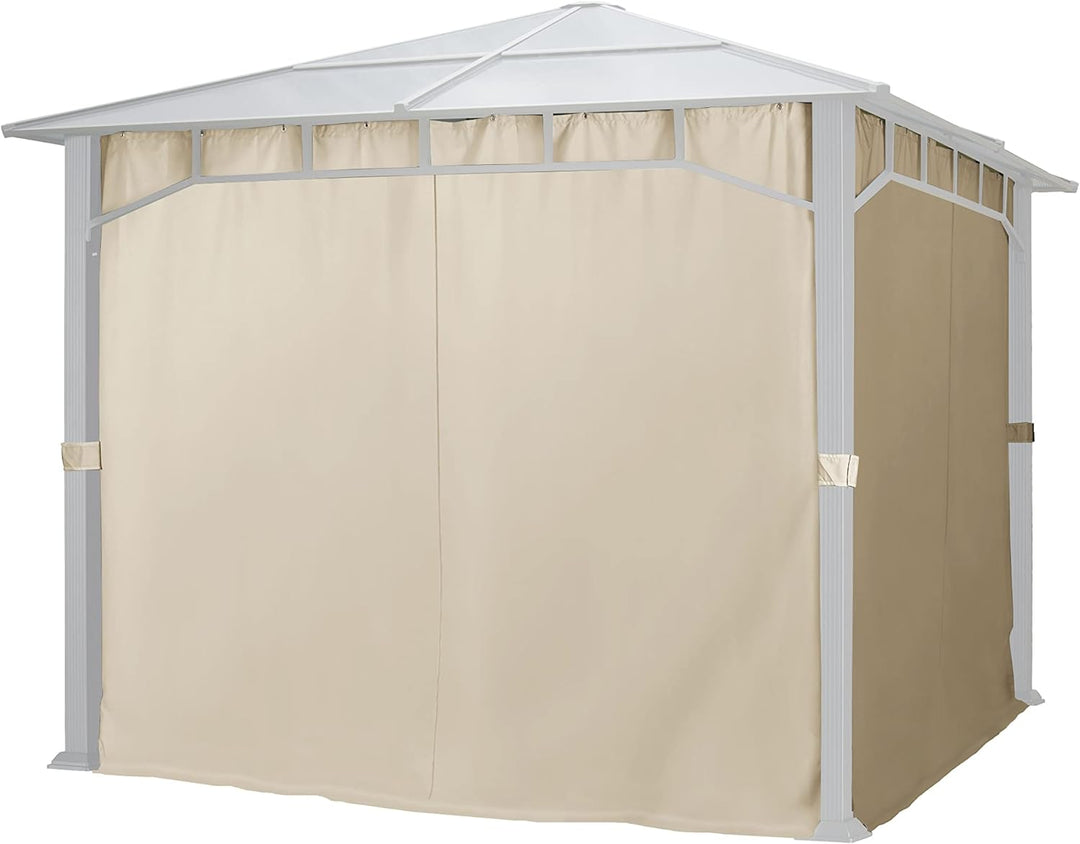 TOOLPORT 4 Seitenteile für Gartenpavillon Sunset Deluxe 3x3 m - Polyester ca. 180 g/m² - mit Reissve