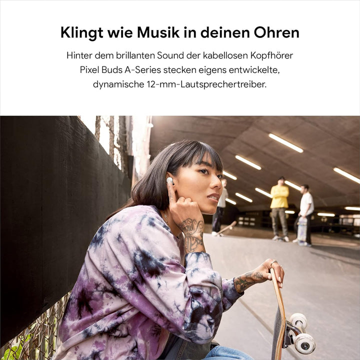 Google Pixel Buds A-Series – Kabellose Kopfhörer, Clearly White, Clearly White