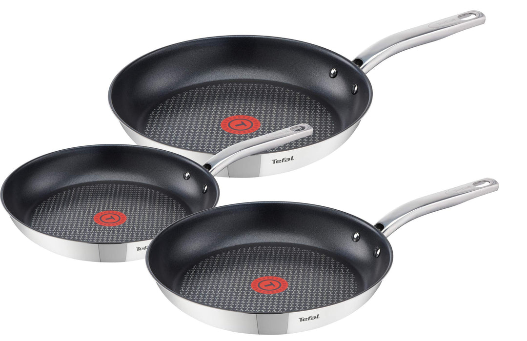 Tefal Intuition A703S314 Pfannenset aus Edelstahl, 20/24/28 cm, Induktion, antihaftbeschichtet, 3 St
