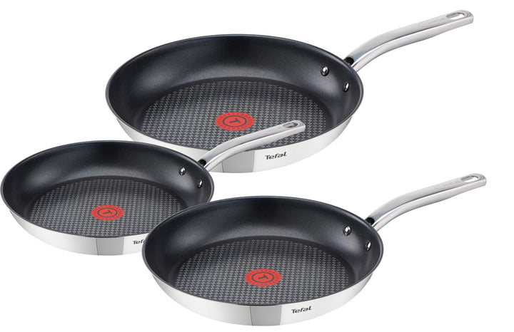 Tefal Intuition A703S314 Pfannenset aus Edelstahl, 20/24/28 cm, Induktion, antihaftbeschichtet, 3 St