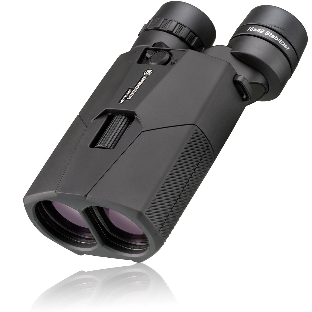 Bresser 16x42 Stabilizer OIS Fernglas mit Bildstabilisator,16-facher Vergrösserung inklusive Tragegu