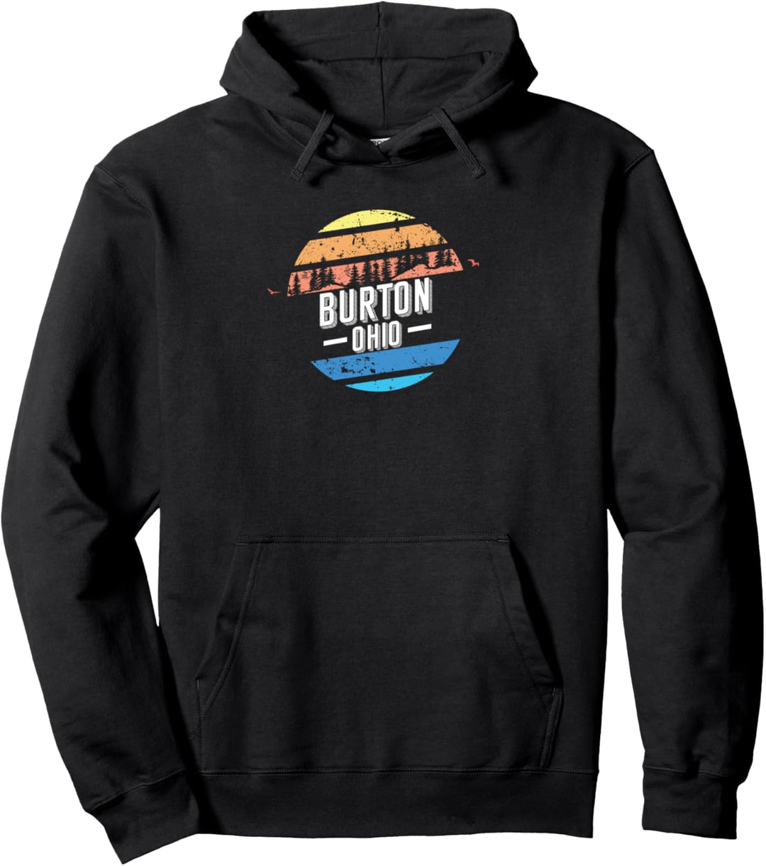Vintage Burton Ohio Sunset Souvenir Druck Pullover Hoodie