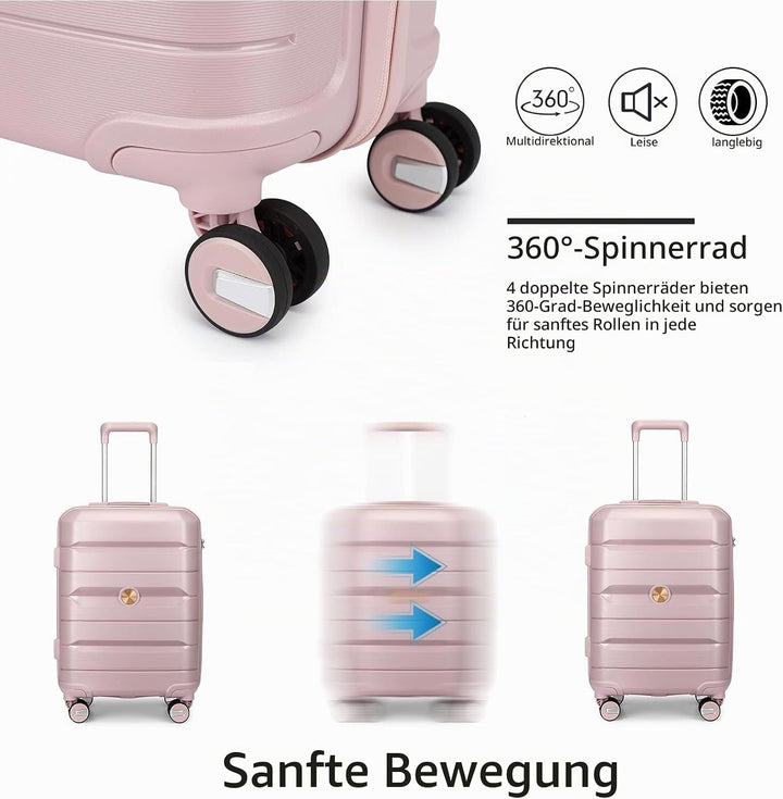 Sea choice Hartschalen Koffer Trolley Erweiterbar Kabinen Handgepäck 100% PP Leicht Reisekoffer mit
