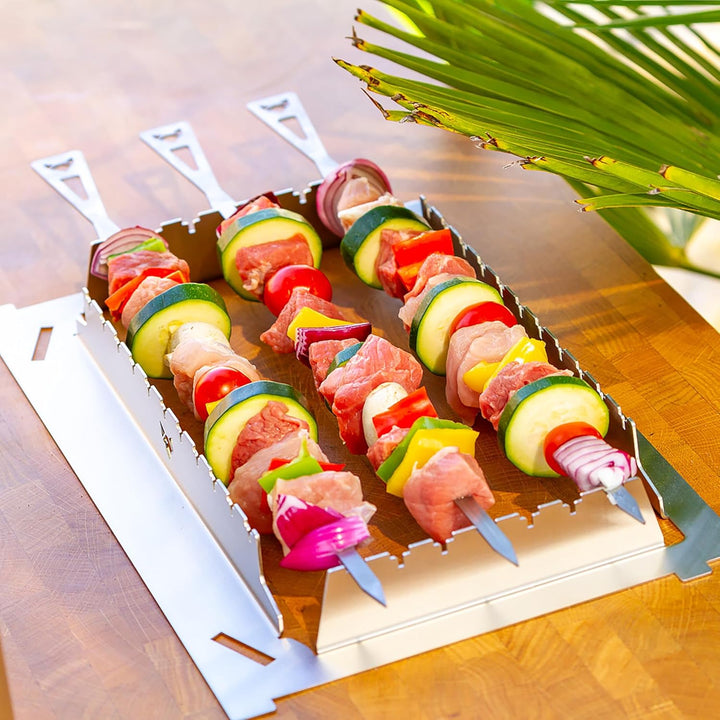 Grillspiesse und Halterung im Set | 10- teilig | Grillzubehör für den FENNEK 2.0 aus Edelstahl | Mad