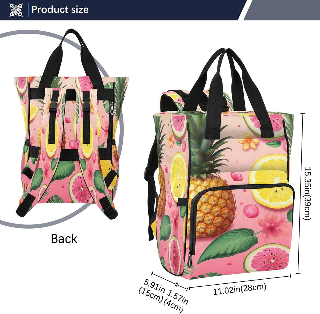 Gelbe Ananas Zitronen Tropisch Wickeltasche Reiserucksack Grosse Kapazität Schulter Mom Taschen für