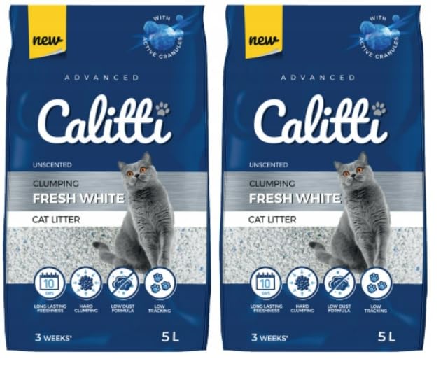 Calitti Fresh White Bentonit Katzenstreu 5L x 2