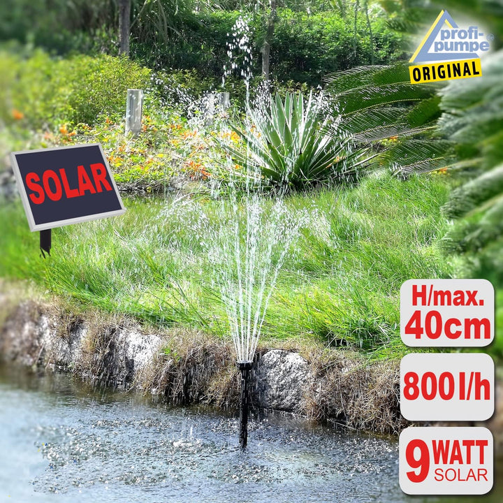 Amur SOLAR TEICHPUMPE SPRINGBRUNNEN SOLAR WASSERSPIEL Oslo 900 Solar-Teichpumpen-Set GARTENBRUNNEN S