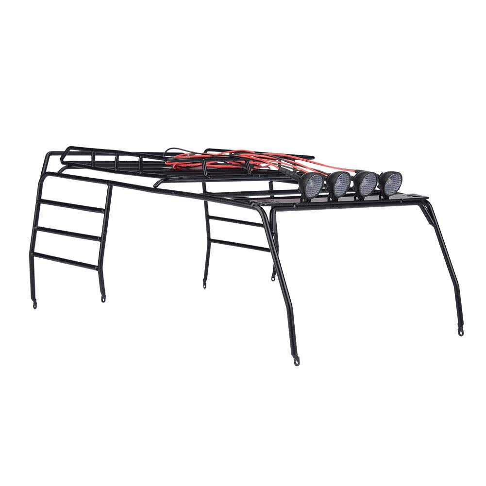 RC Car Dachgepäckträger RC Car Dachgepäckträger Gepäckträger Mit 4 LED-Leuchten für D110 SCX10 Wrang