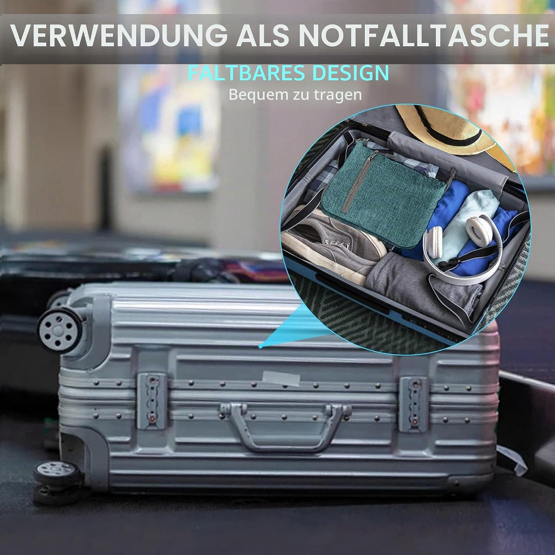 Vomgomfom 85L Reisetasche mit Schuhfach, Grosse Falttasche für Camping, Reisen, Fitness, Grün D Grün
