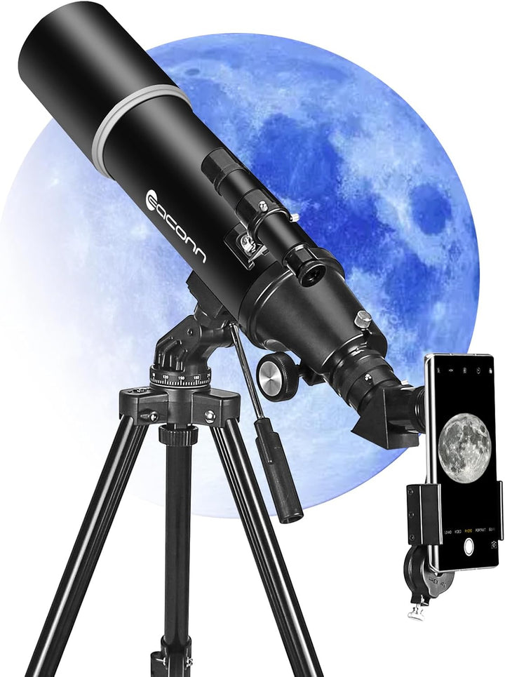 Teleskope für Erwachsene Astronomie, 80mm Aperture 600mm Refraktor Teleskop für Kinder, Anfänger, BA