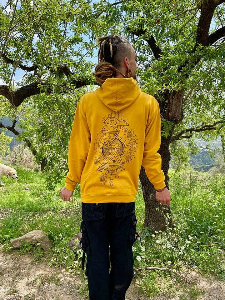 Planetensystem Hoodie Senfgelb (S), S