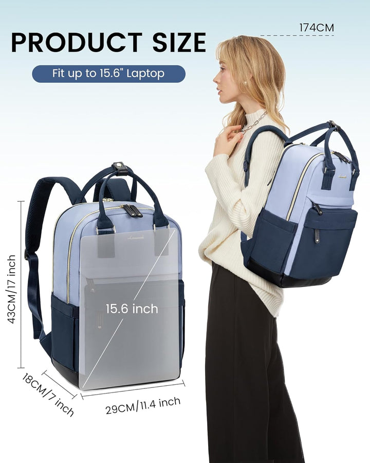 LOVEVOOK Rucksack Damen Herren, Schulrucksack Teenager Mädchen mit 15,6 Zoll Laptop-Fach, Wasserdich