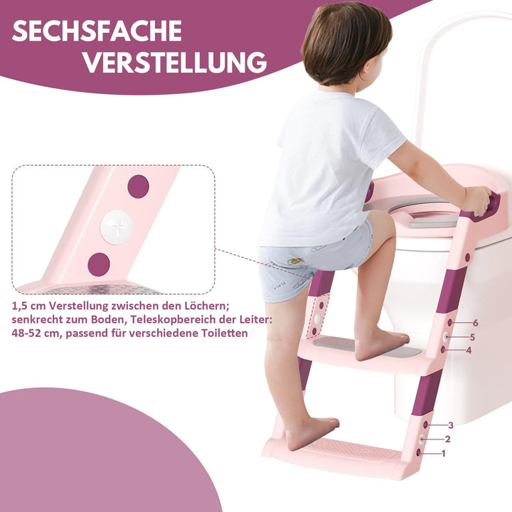 Toilettensitz Faltbarer Toiletten Training für Kinder Töpfchentrainer Mit Rutschfester Stufen Und Si