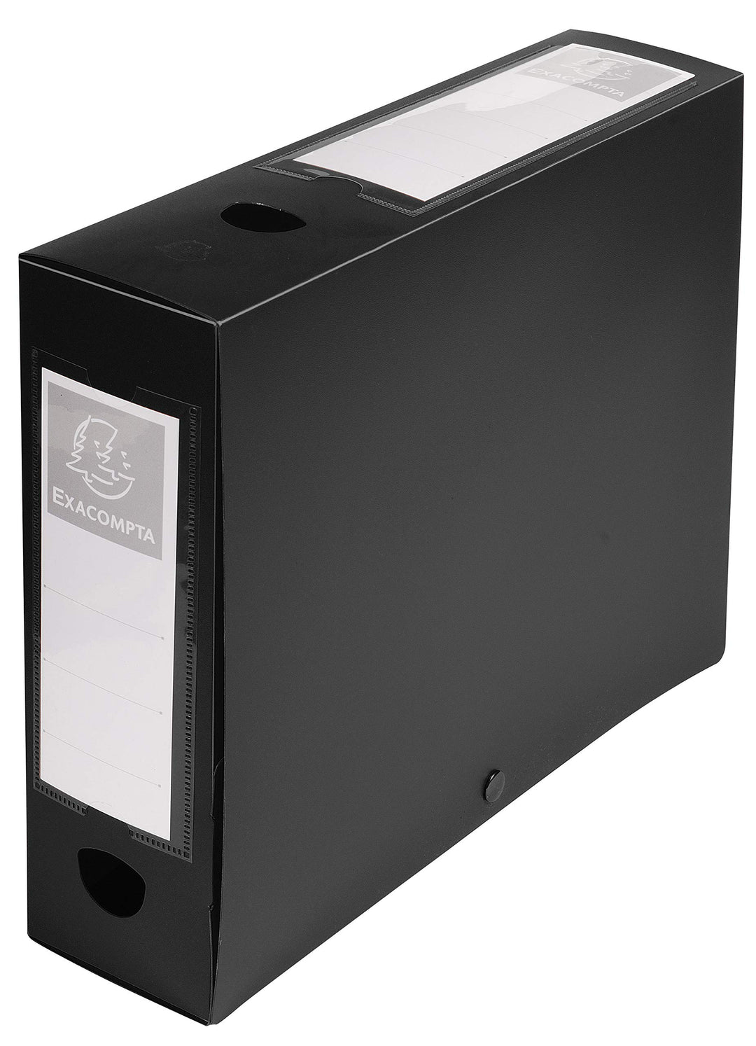 Exacompta 59831E Packung (mit 10 Archivboxen aus PP, mit Druckknopf, Rücken 80mm, DIN A4, mit Rücken