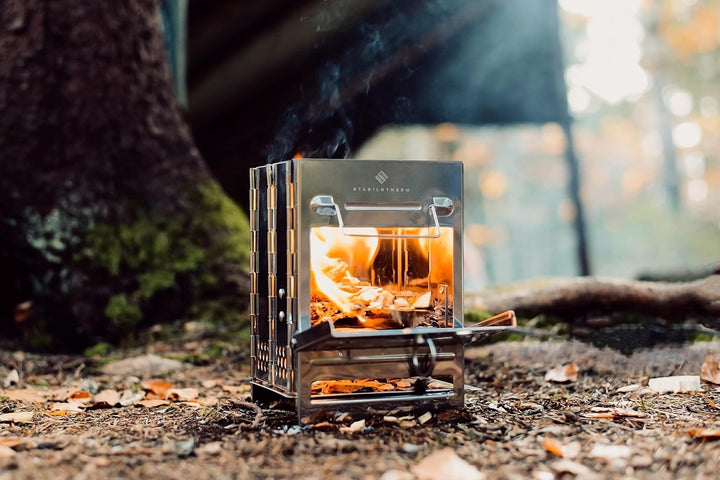 STABILOTHERM Edelstahl Holzkohle-Grill Camping Outddor faltbar | mobiler Grill Camping-Grill Outdoor