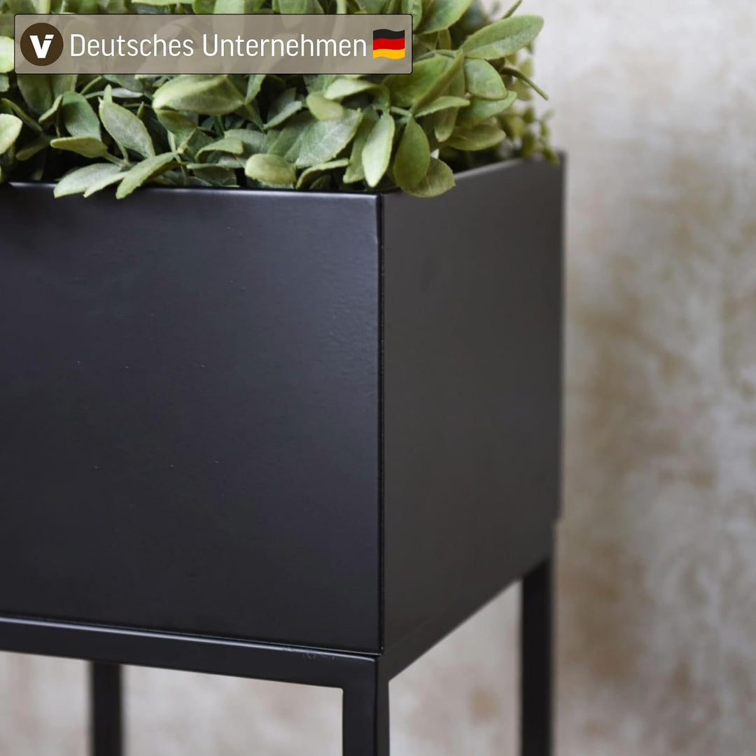 VIVANNO Blumentopf auf Ständer mit Beinen Füssen Elevate Square 79 cm, Schwarz, 79x25x25 cm Square