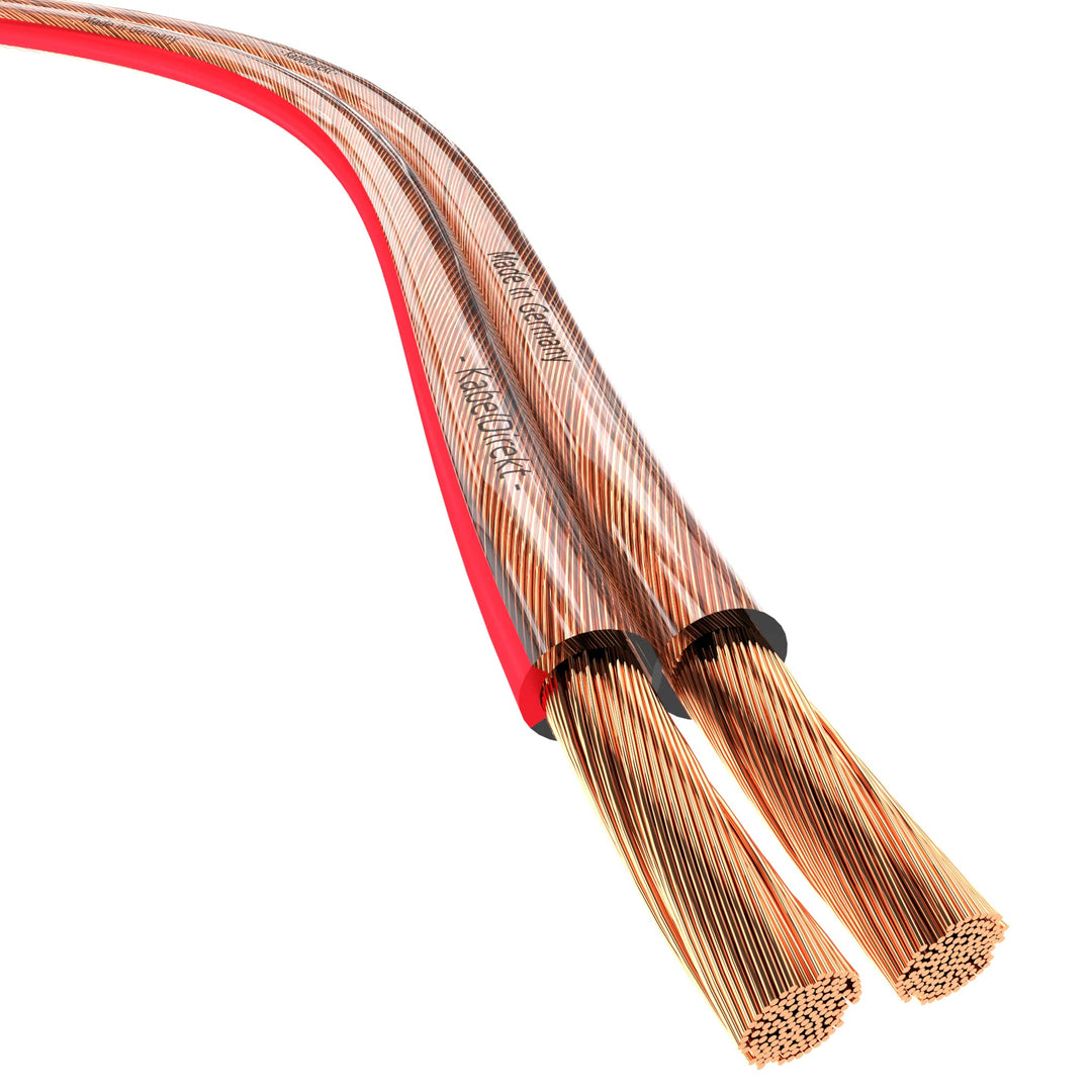 KabelDirekt – Lautsprecherkabel – Made in Germany – aus reinem Kupfer – 20m (2x1,5mm² HiFi Audio Box