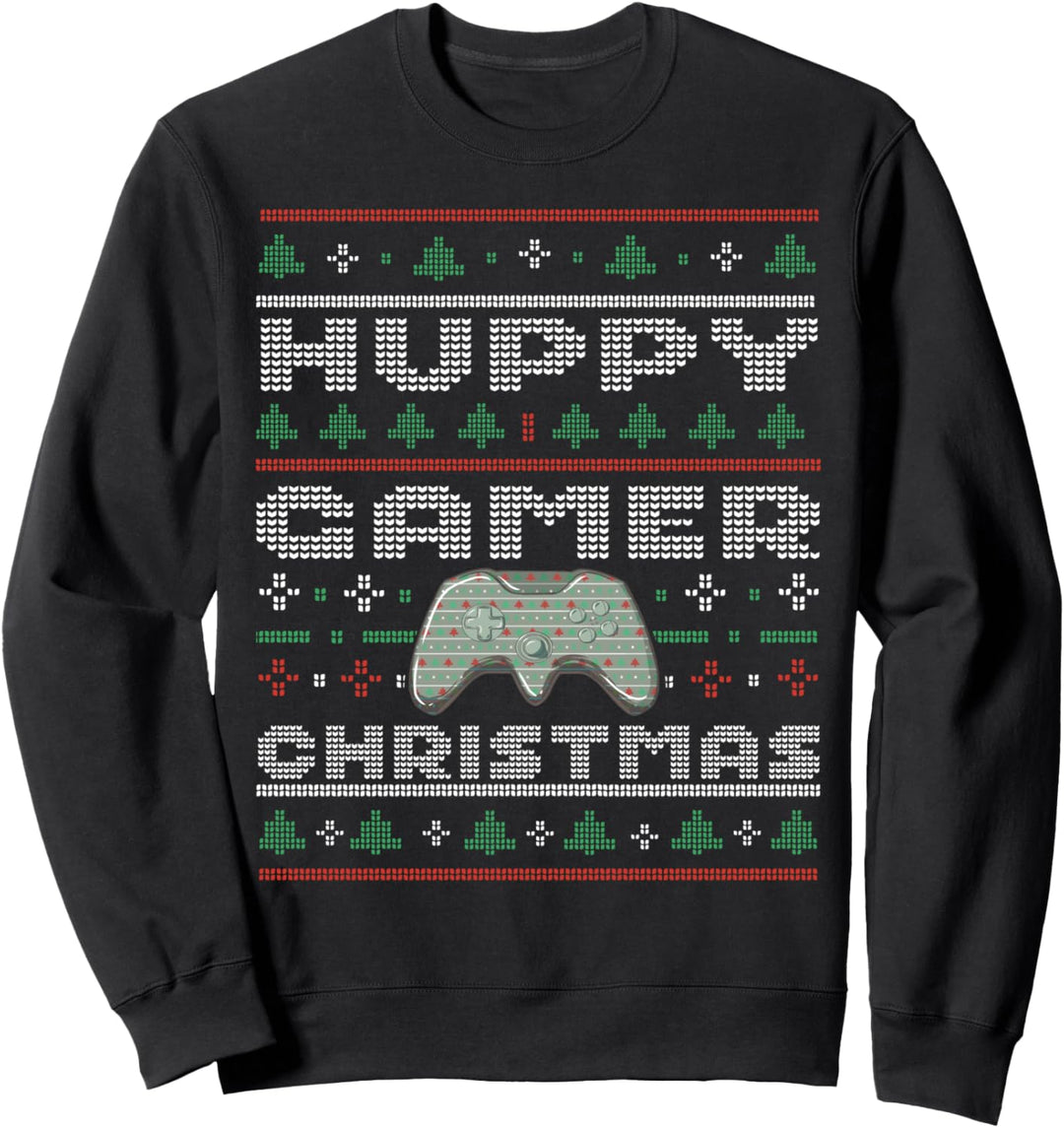 Ugly Christmas Sweater Pajama Video Gamer witzig weihnachten Sweatshirt
