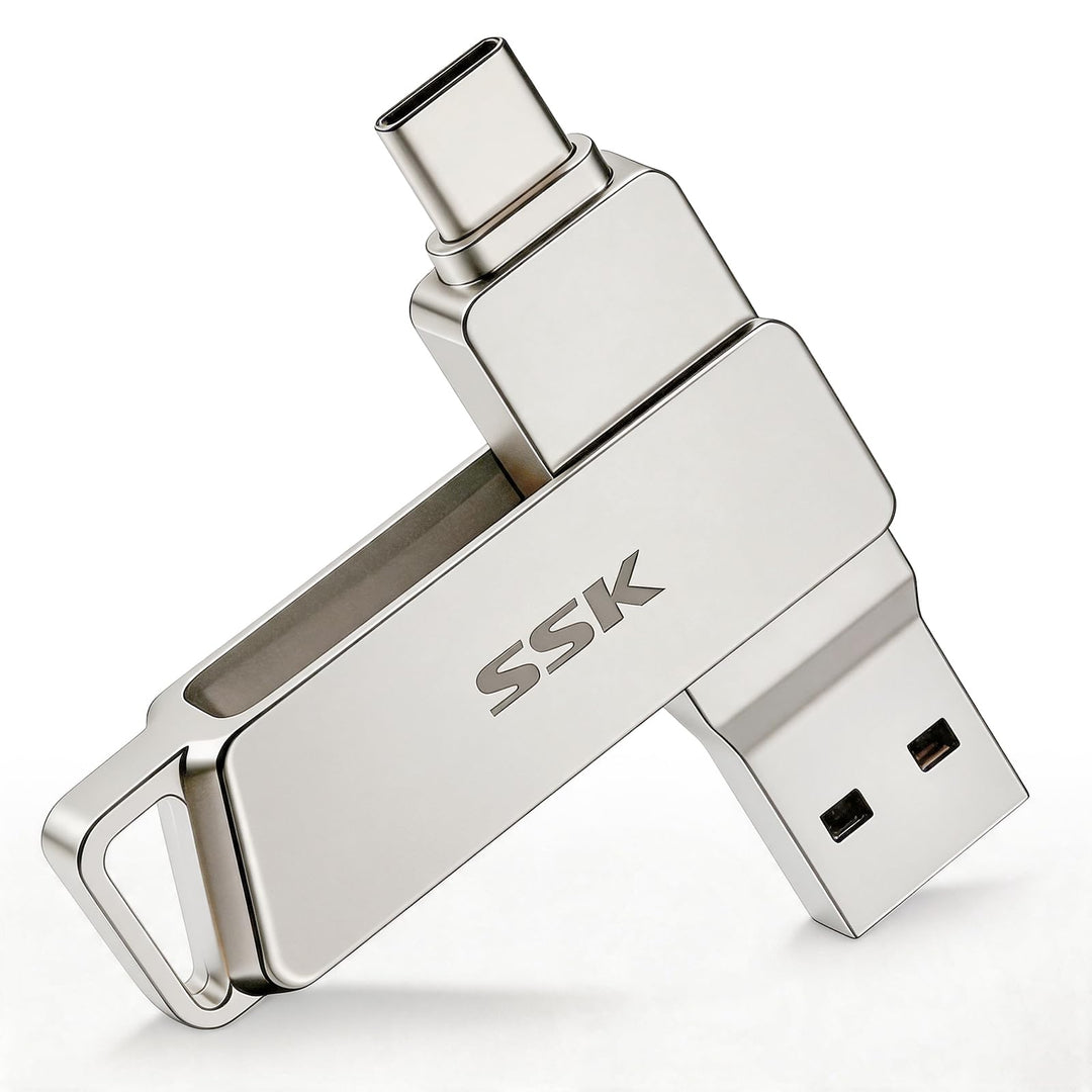 SSK USB C-Disk 128GB Speicher bis zu 200 MB/s Dual-Laufwerk Typ C + USB 3.2 Jump Flash Drive-Speiche