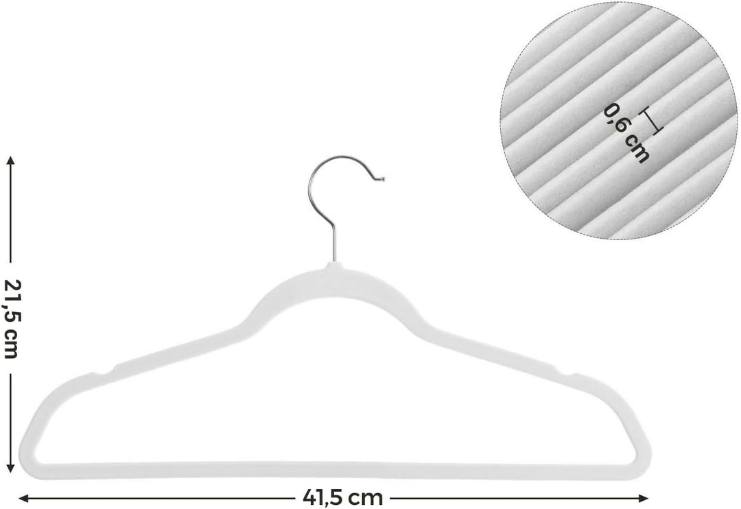 SONGMICS Kleiderbügel Samt, 50er Set, Jackenbügel, 41,5 cm breit, Anzugbügel, dünn, gut belastbar, u