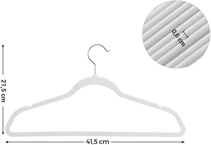 SONGMICS Kleiderbügel Samt, 50er Set, Jackenbügel, 41,5 cm breit, Anzugbügel, dünn, gut belastbar, u