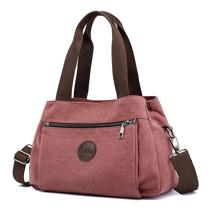 DIRRONA Canvas Tasche Damen – Vintage Handtasche Damen, Grosse Umhängetasche mit Mehreren Fächern, V