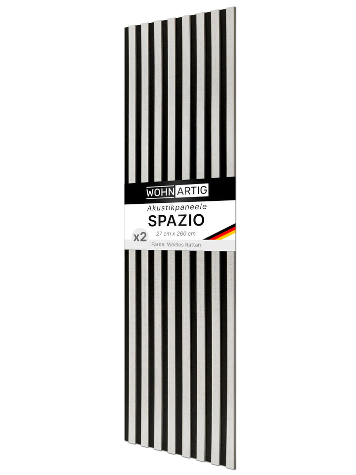 wohnartig® Akustikpaneele SPAZIO 1,404m² – 260cm x 54cm* Set – (Set = 2Stück 260cm x 27cm) | Farbe: