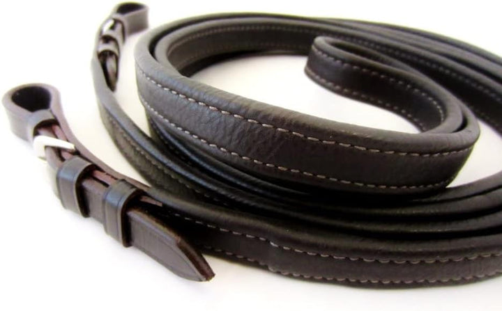 PS Pferdeartikel Weiche Softleder Zügel, Nappa geschlossen vernäht, Klassische Ausführung Farbe brau